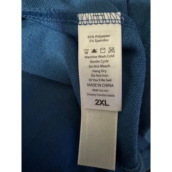 LulaRoe | Kaylin Blue Short Sleeve Smocked Cardigan NWT | Size 2XL (20-22) - Picture 8 of 9